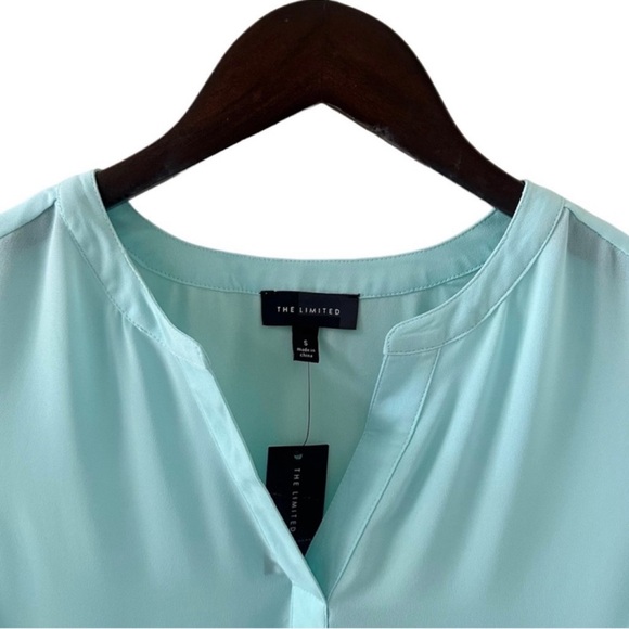 The Limited Light Blue Sleeveless Split Neck Long Top Size Small - Picture 4 of 7